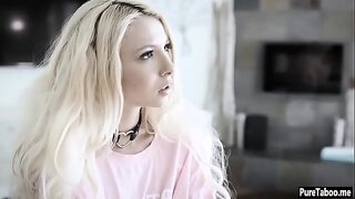 Blonde petite teen fucked by her stepdad's huge dick.