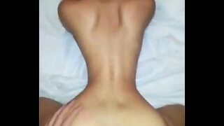 Asian hottie with tiny waist fucked POV doggystyle.