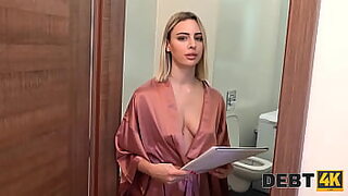 Debt4k. Debt collector breaks into the house and fucks the blonde charmer.