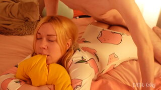 Stepdad treats stepdaughter's anal addiction. Belly down anal for naughty teen.