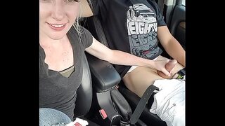 Roadhead in public till he cums in traffic.