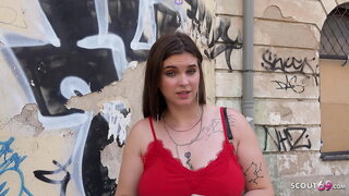 German Scout - Curvy big natural tits teen Taylee Wood seduces to fuck at model job.