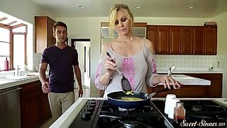 Orally pleasured MILF banged by her stepson.