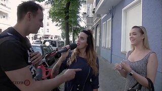 Hitzefrei cute blonde finds random guy on street.