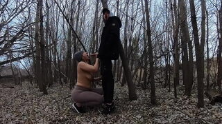 Sucking his dick in the park.